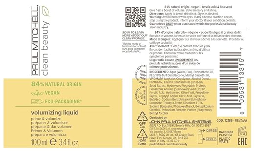 Paul Mitchell Clean Beauty Volumizing Liquid