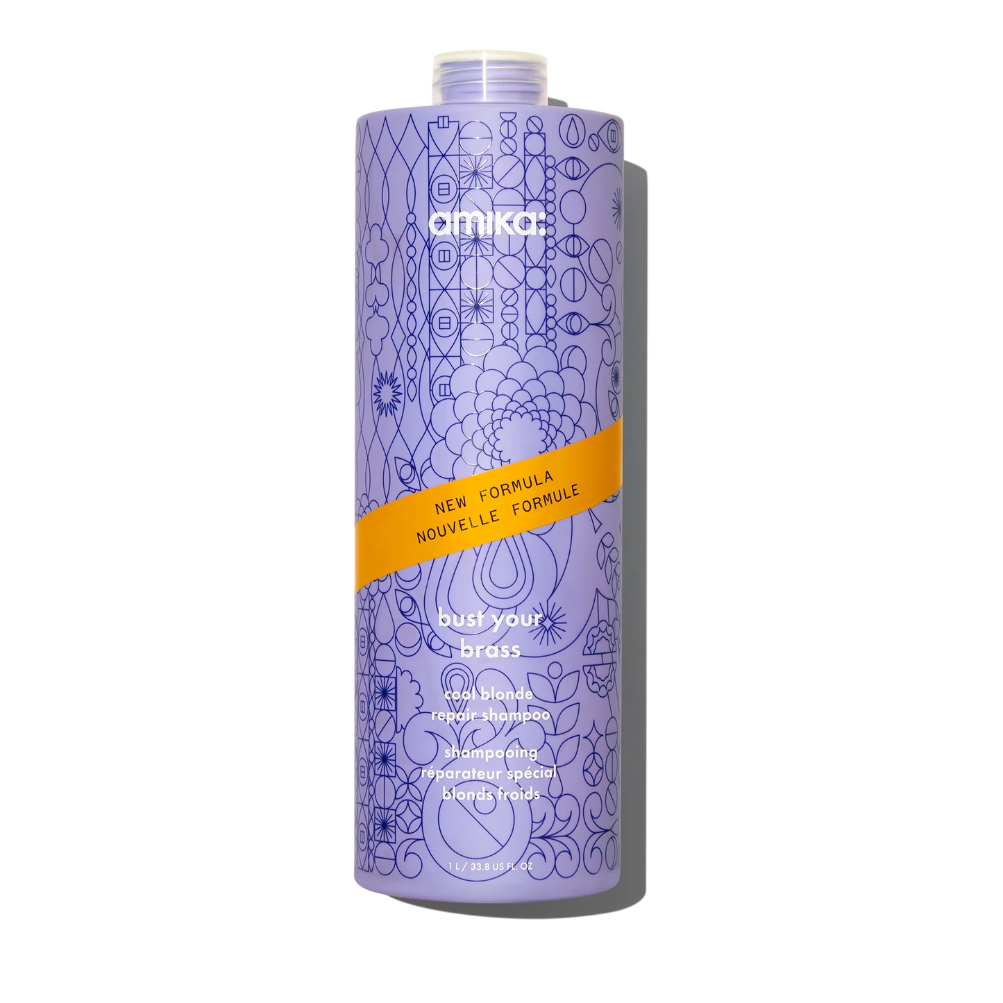 Amika Bust Your Brass Cool Blonde Repair Shampoo Salon Blissful - liter