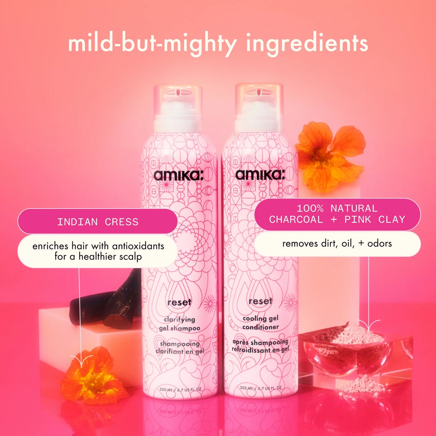 Amika Reset Cooling Gel Conditioner line up