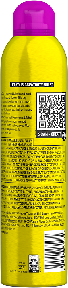 TIGI Bed Head Beehive Dry Shampoo ingredients