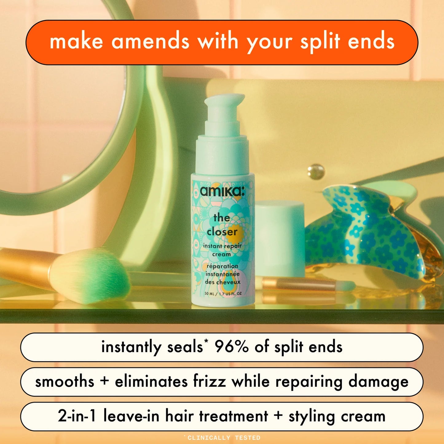 Amika The Closer Instant Repair Hair Cream For Damaged Hair facts