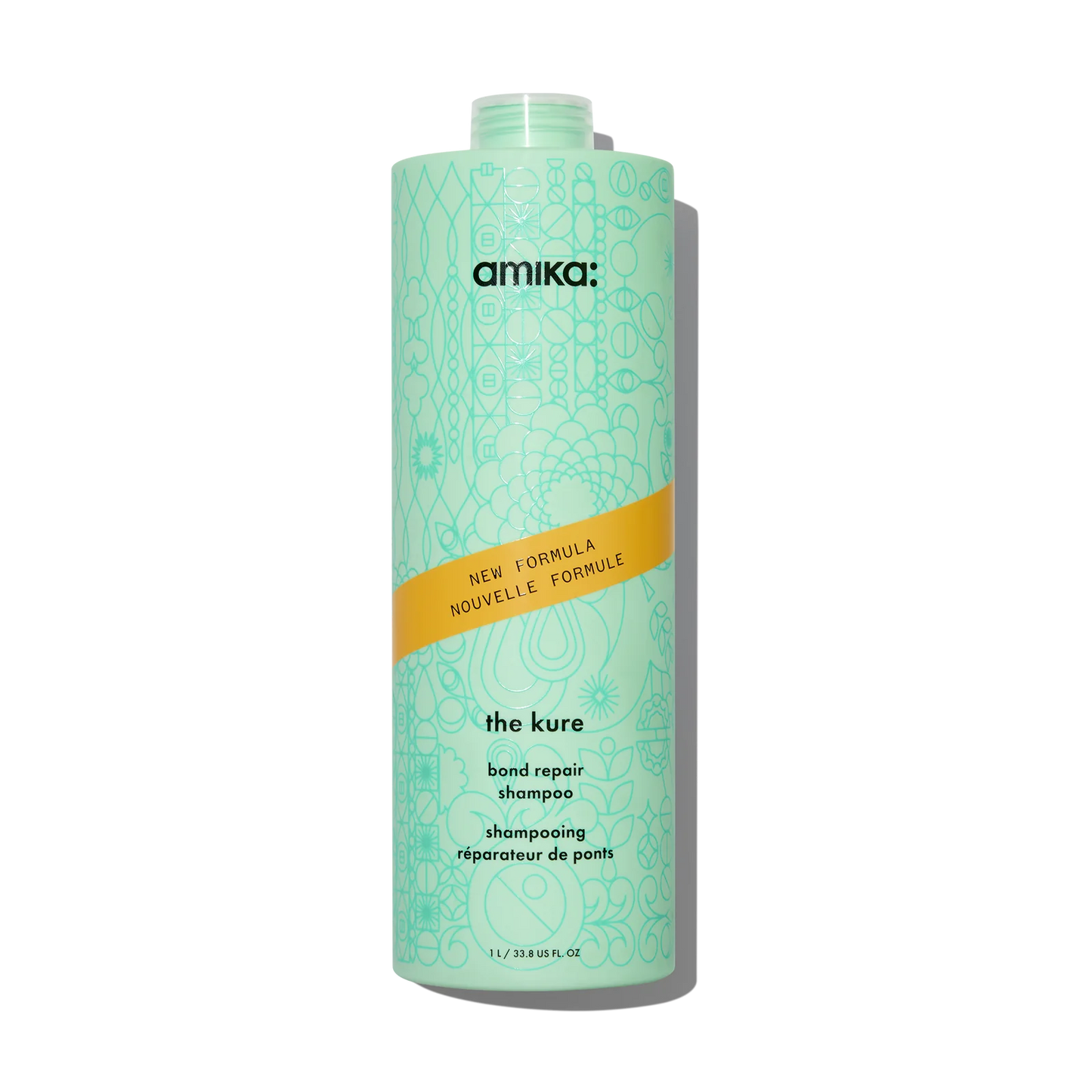 Amika The Kure Bond Repair Shampoo For Damaged Hair liter