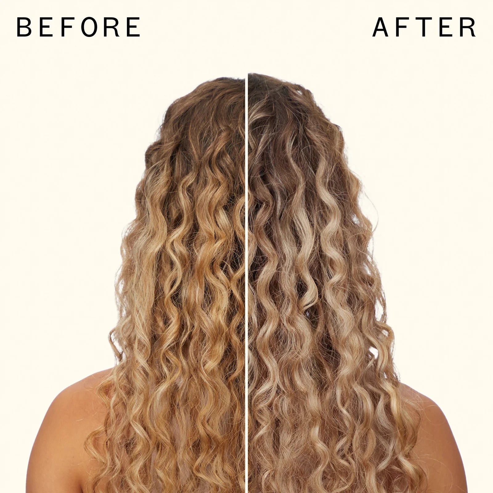 Amika Bust Your Brass Cool Blonde Intense Repair Hair Mask before and after