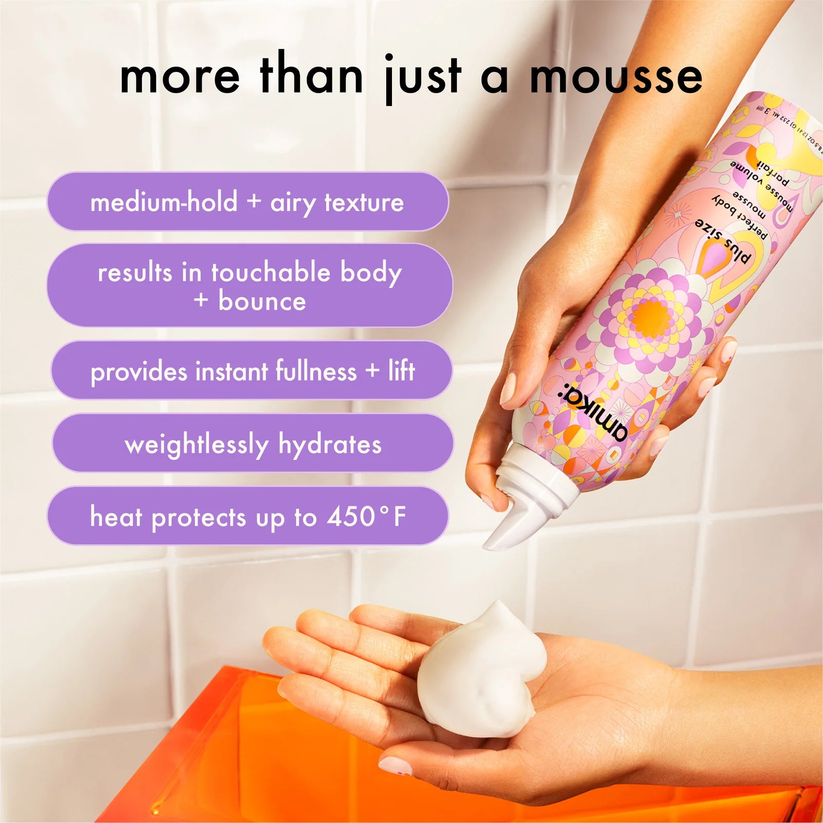 Amika Plus Size Perfect Body Hairstyling Mousse texture