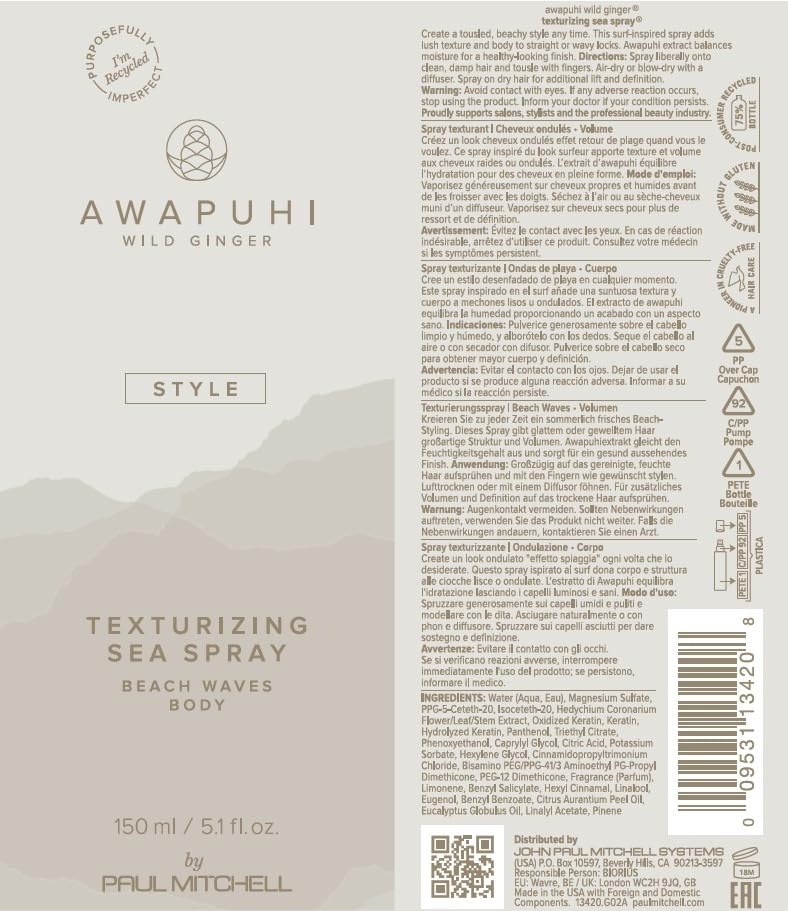 Paul Mitchell Awapuhi Wild Ginger Texturizing Sea Spray