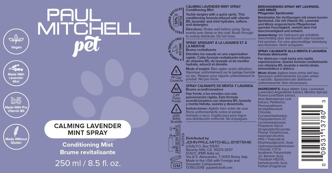 Paul Mitchell Calming Lavender Mint Spray (Pet)