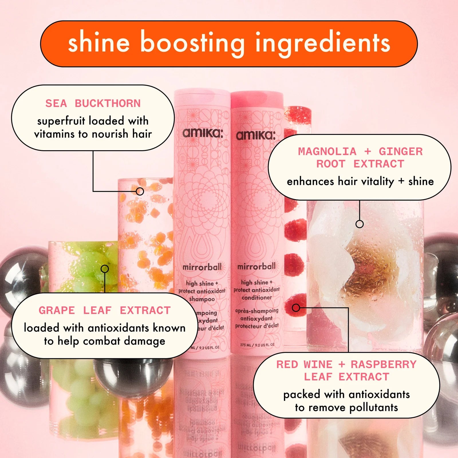 Amika Mirrorball High Shine + Protect Antioxidant Shampoo ingredients