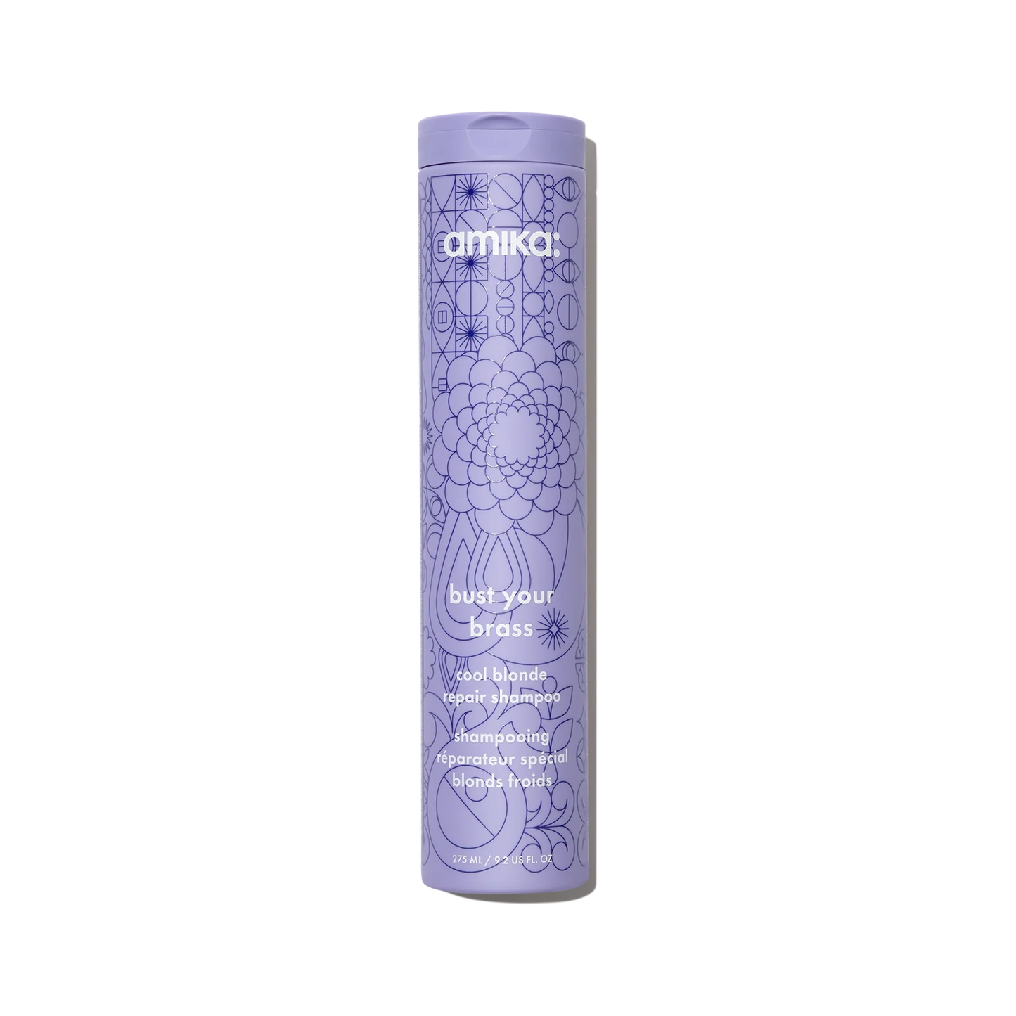 Amika Bust Your Brass Cool Blonde Repair Shampoo Salon Blissful - bottle