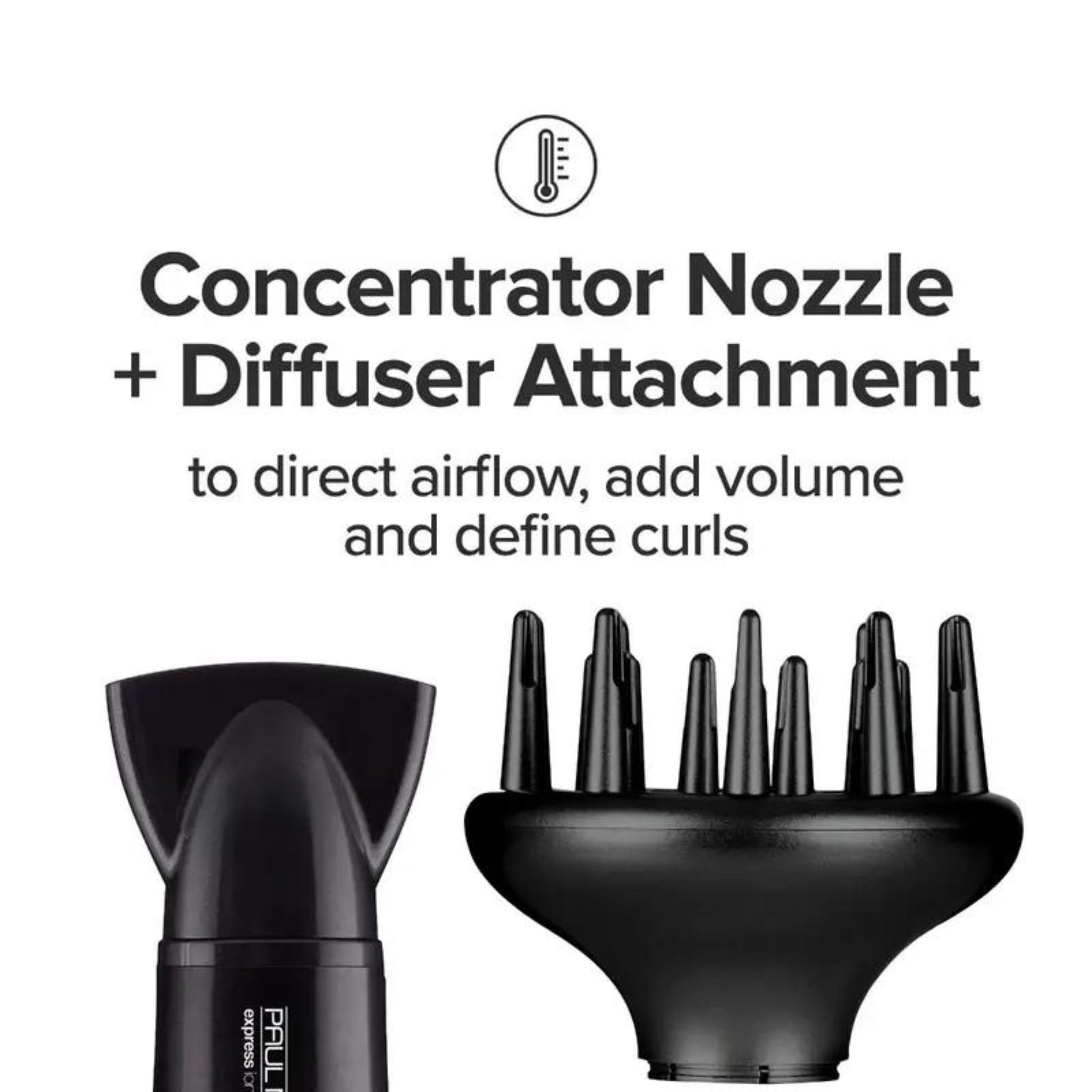 Express Ion Dry+ Hair Dryer - Salon Blissful - Paul Mitchell - attachments