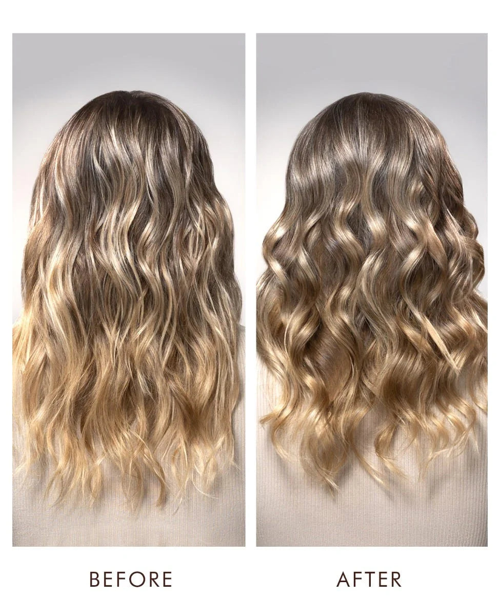 Salon Blissful -Moroccanoil -Luminous Hairspray Medium before and after 