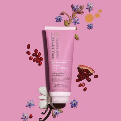 Clean Beauty Color Protect Conditioner - Salon Blissful - Paul Mitchell - product displayed with flowers