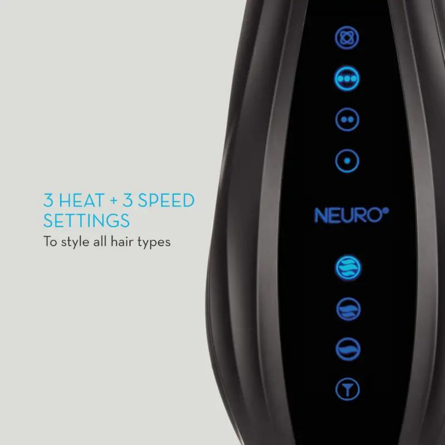 Salon Blissful - Salon Blissful - Paul Mitchell -Neuro Grip Hair Dryer heat settings close up