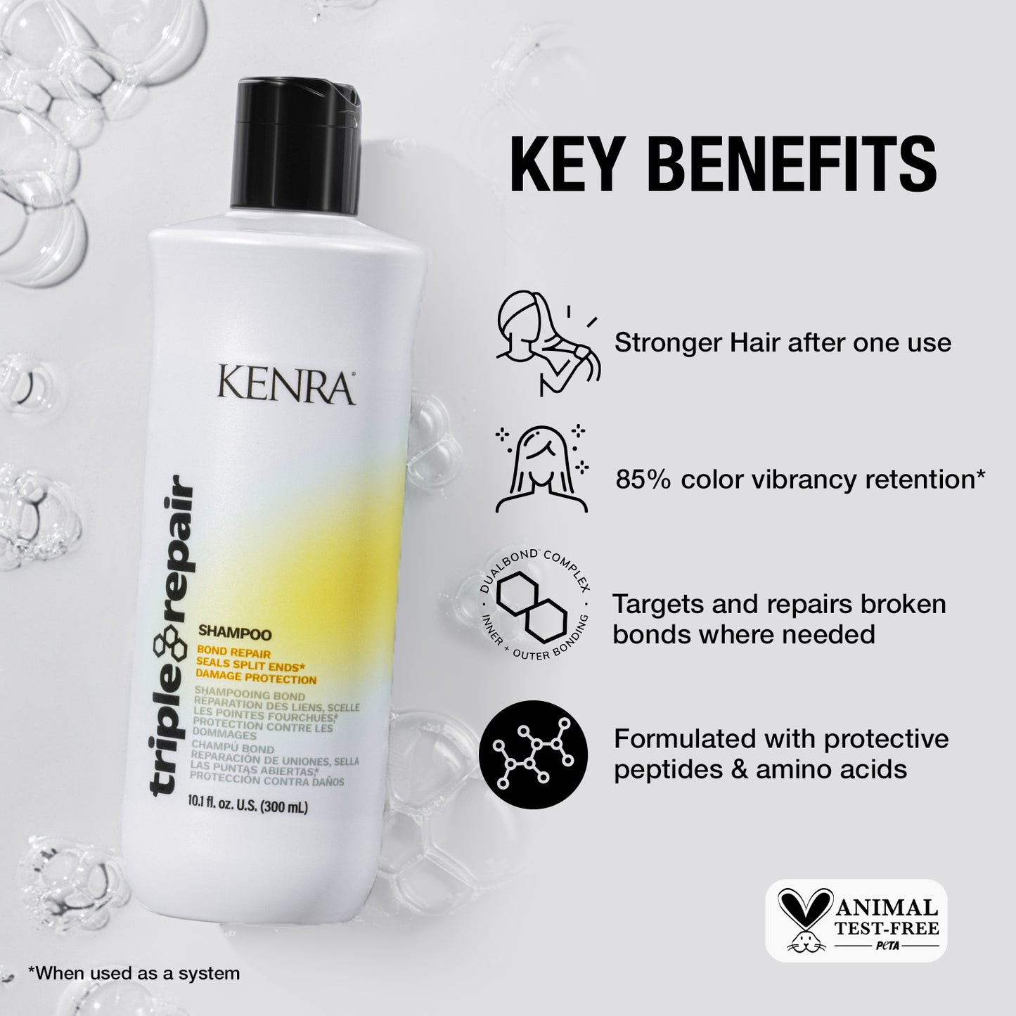 Salon Blissful Kenra Triple Repair Shampoo Bonding for Damaged Hair benefits