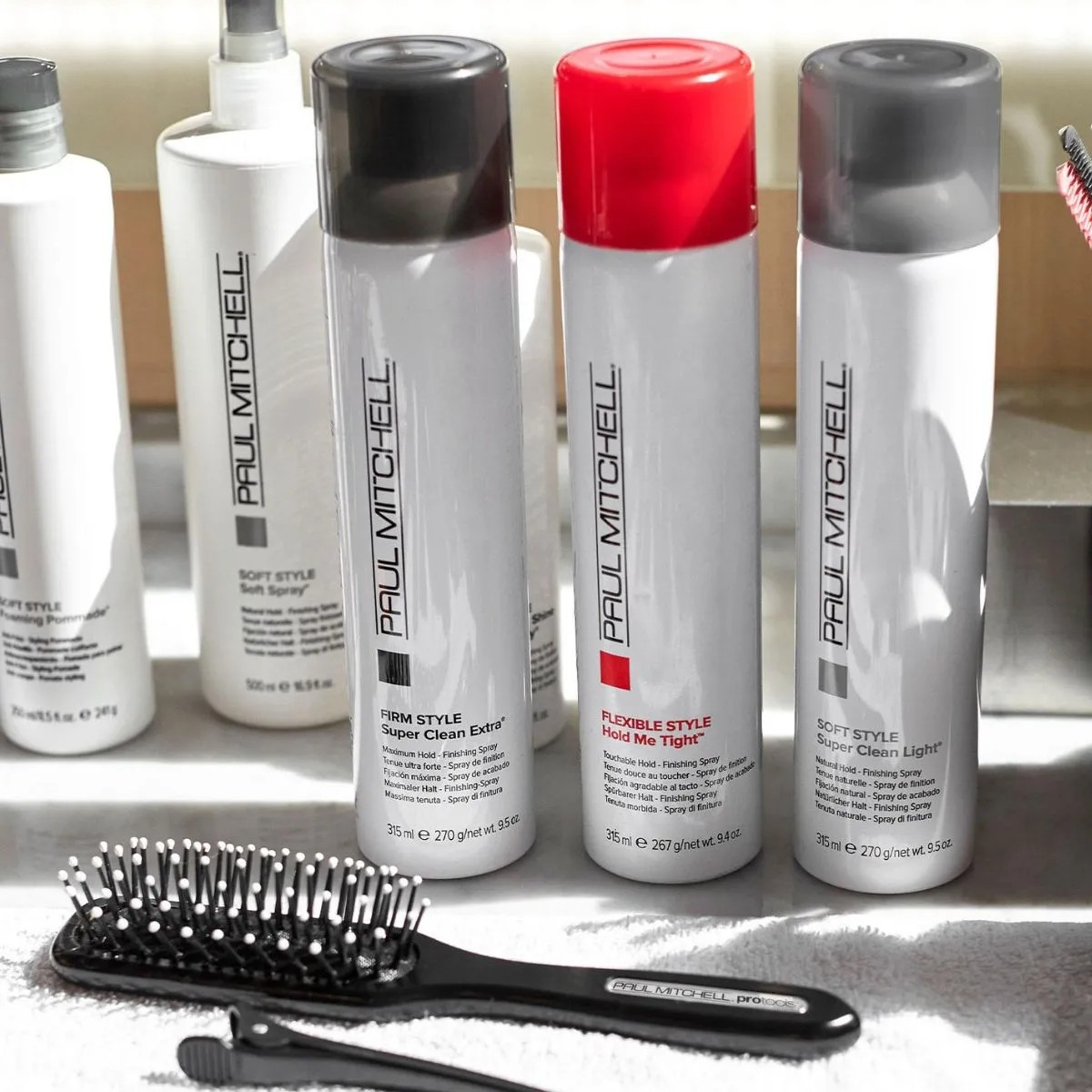 Paul Mitchell Super Clean Light Finishing Hairspray lineup