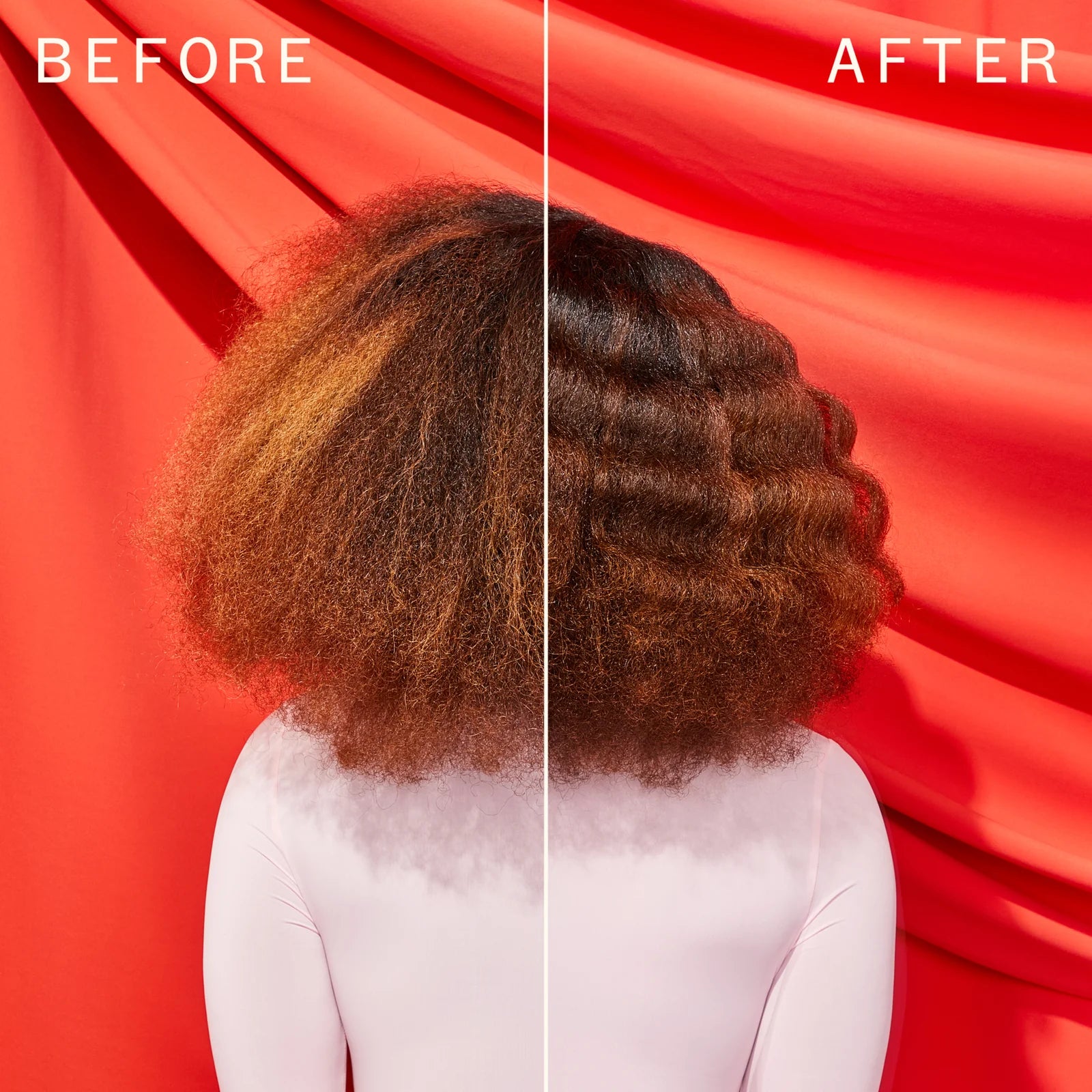 Amika Top Gloss Hair Shine Spray before and after