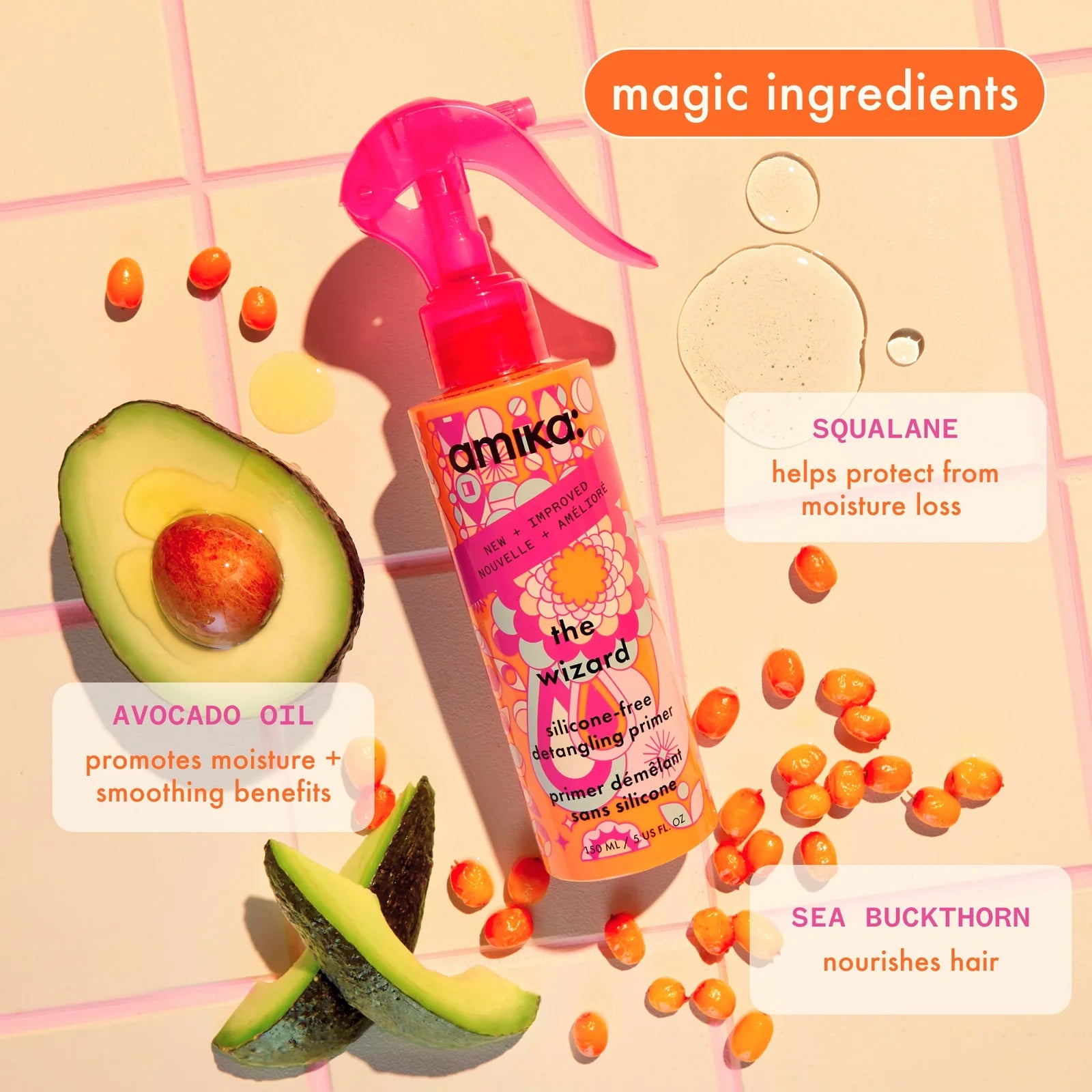 Salon Blissful-Amika The Wizard Silicone-Free Detangling Primer-ingredients